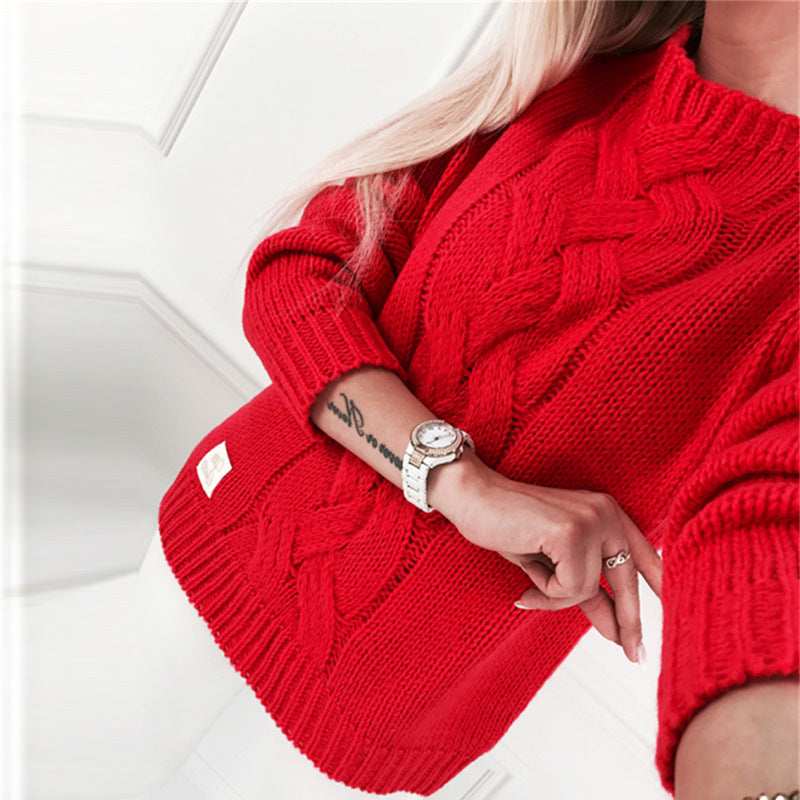 Damen Grobstrickpullover mit elegantem Zopfmuster und lässigem Schnitt ModeGeist