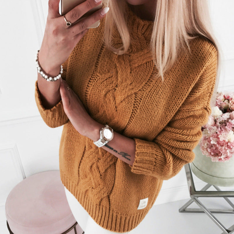 Damen Grobstrickpullover mit elegantem Zopfmuster und lässigem Schnitt ModeGeist
