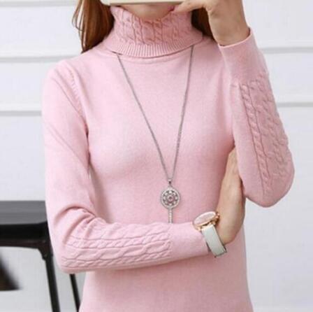 Damen Feinstrickpullover mit hohem Kragen und Zopfmuster ModeGeist