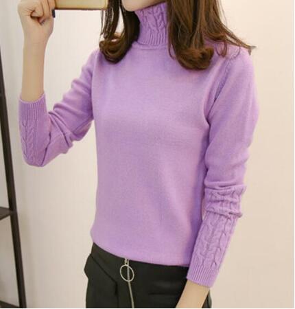 Damen Feinstrickpullover mit hohem Kragen und Zopfmuster ModeGeist