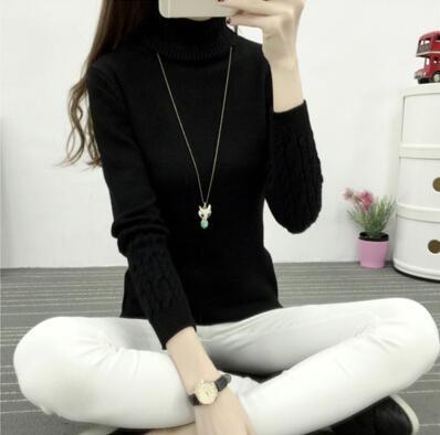 Damen Feinstrickpullover mit hohem Kragen und Zopfmuster ModeGeist