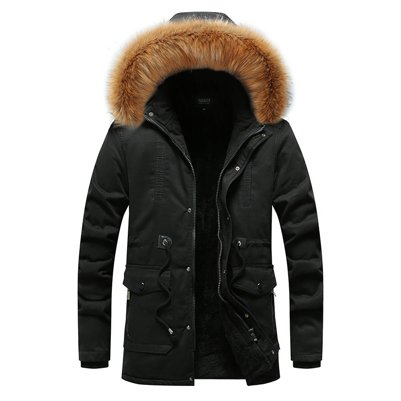 Herren modische Parka-Jacke mit abnehmbarer Kapuze und weichem Innenfutter ModeGeist