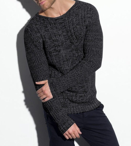 Herren Grobstrickpullover mit strukturiertem Zopfdesign und lässigem Rundhalsausschnitt ModeGeist