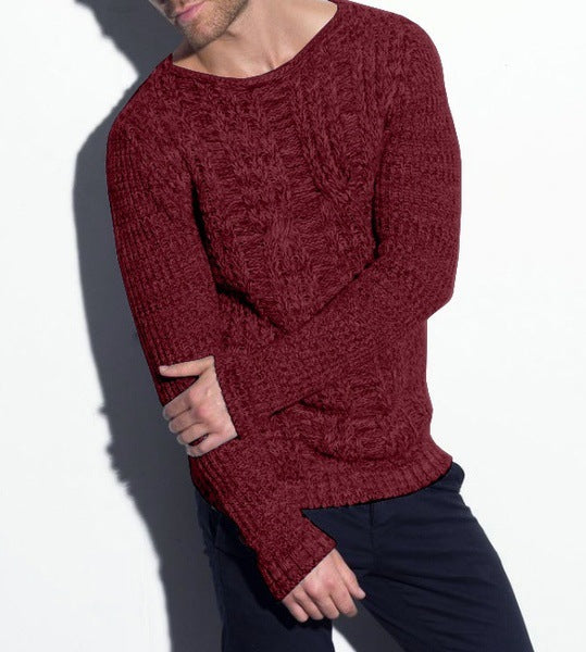 Herren Grobstrickpullover mit strukturiertem Zopfdesign und lässigem Rundhalsausschnitt ModeGeist