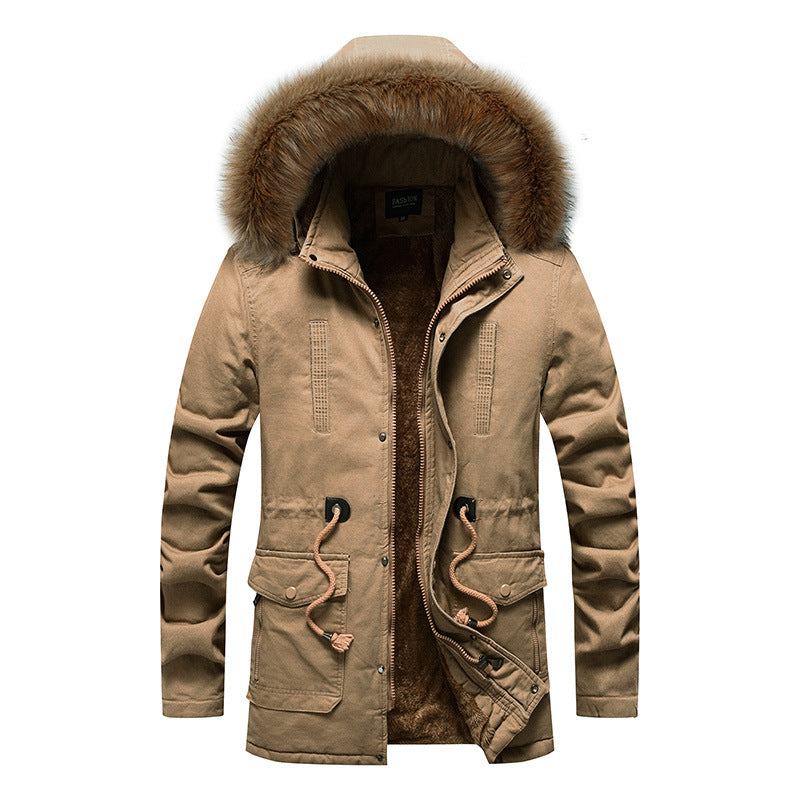 Herren modische Parka-Jacke mit abnehmbarer Kapuze und weichem Innenfutter ModeGeist