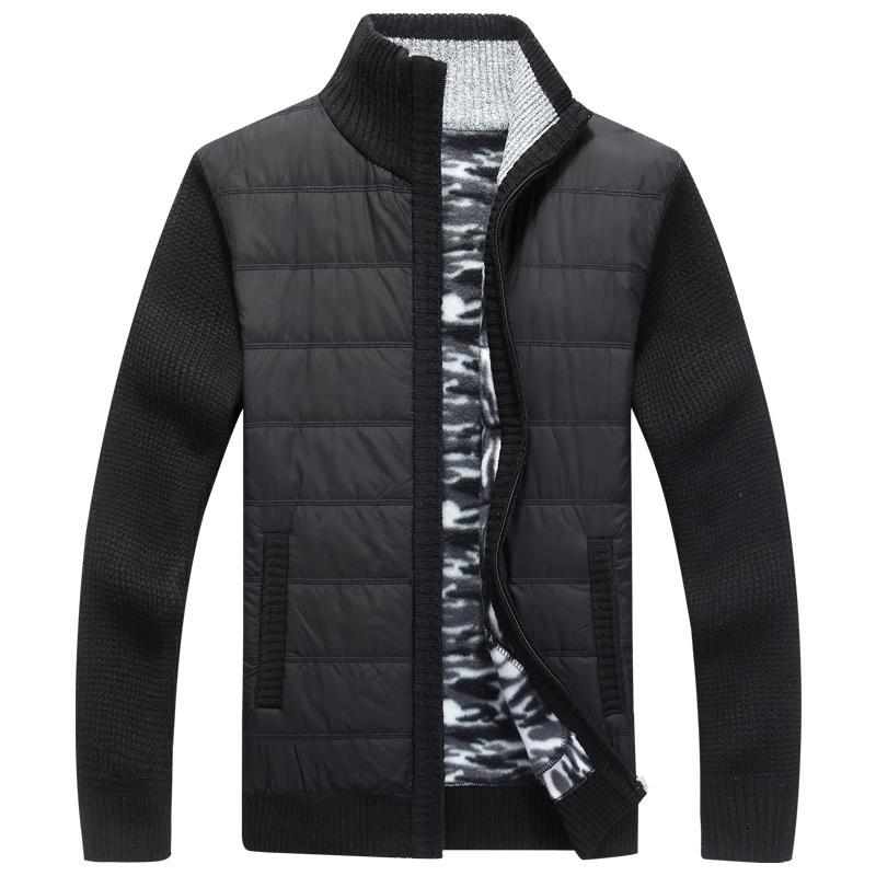 Herren moderne Steppjacke mit Strickärmeln ModeGeist