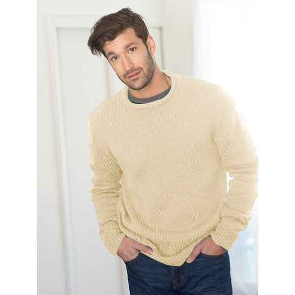 Herren Grobstrickpullover mit Rundhalsausschnitt und strukturiertem Design ModeGeist