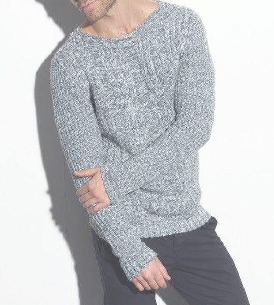 Herren Grobstrickpullover mit strukturiertem Zopfdesign und lässigem Rundhalsausschnitt ModeGeist