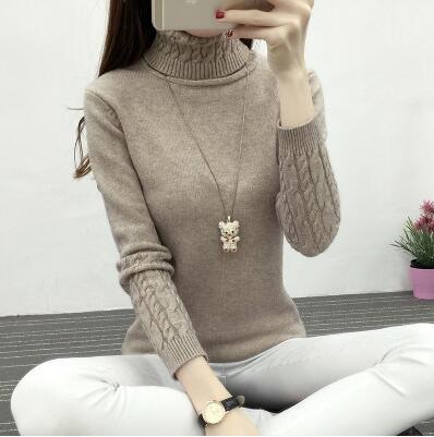 Damen Feinstrickpullover mit hohem Kragen und Zopfmuster ModeGeist