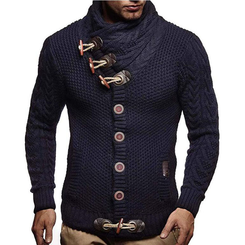 Herren Strickjacke mit asymmetrischem Kragen ModeGeist