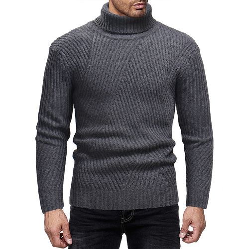 Herren Strickpullover mit modernem Rollkragen und strukturierter Optik ModeGeist