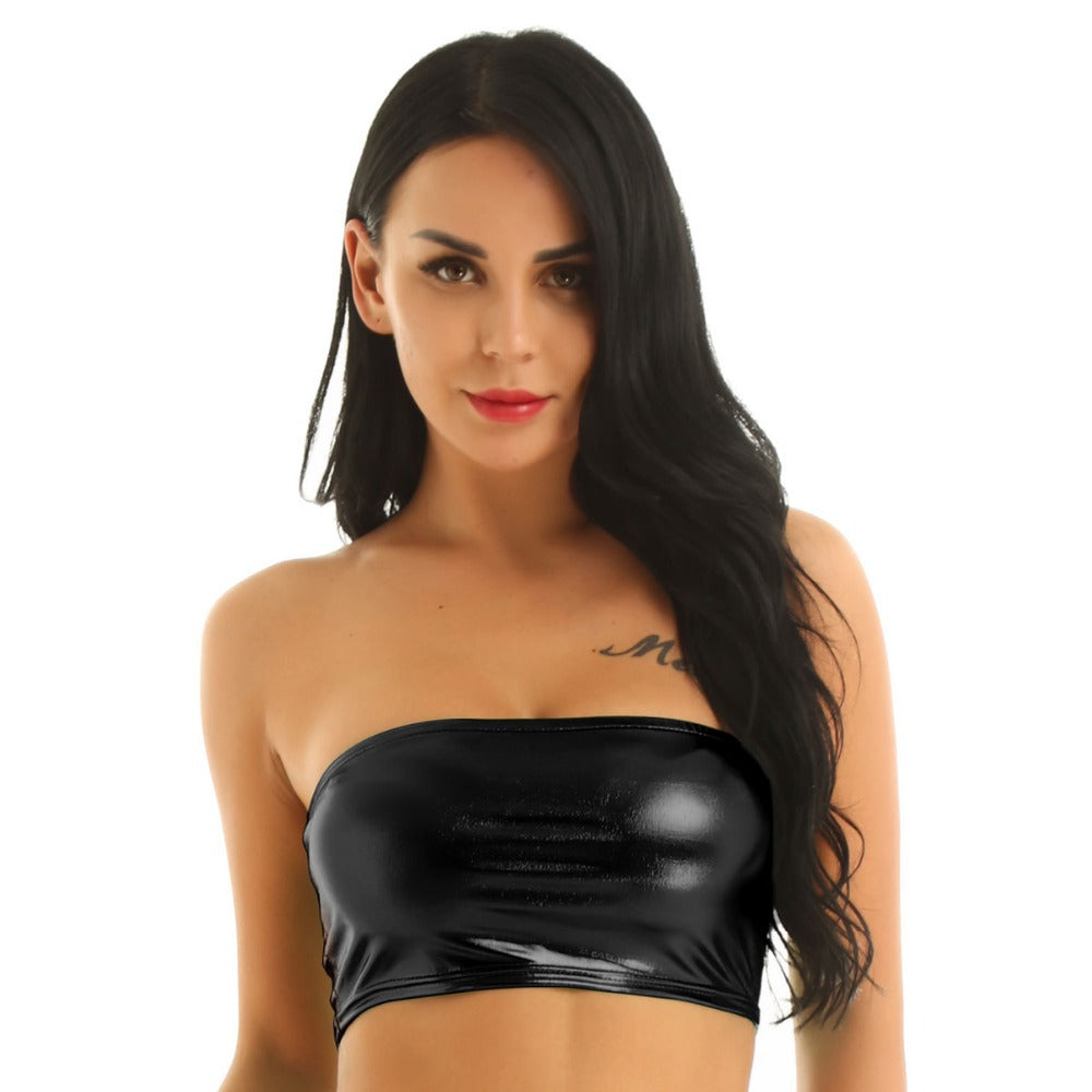 Damen Bustier im schimmernden Metallic-Design ModeGeist