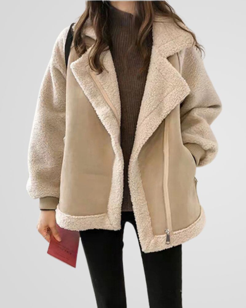 ModeGeist | Teddy Winterjacke mit Luxuriösem Wildlederlook - ModeGeist