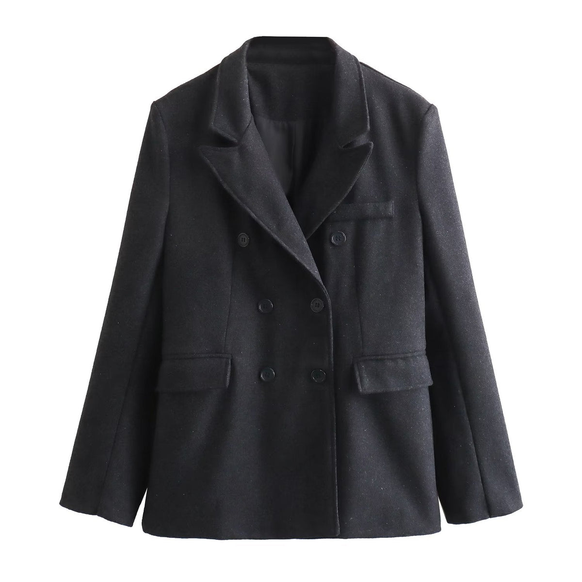 Schwarze Blazer-Outfits mit gerader Hose