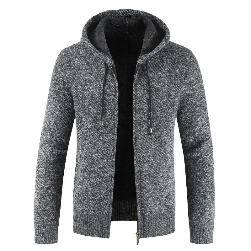 Herren moderne Strickjacke mit Kapuze und weichem Innenfutter ModeGeist