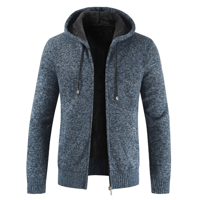 Herren moderne Strickjacke mit Kapuze und weichem Innenfutter ModeGeist