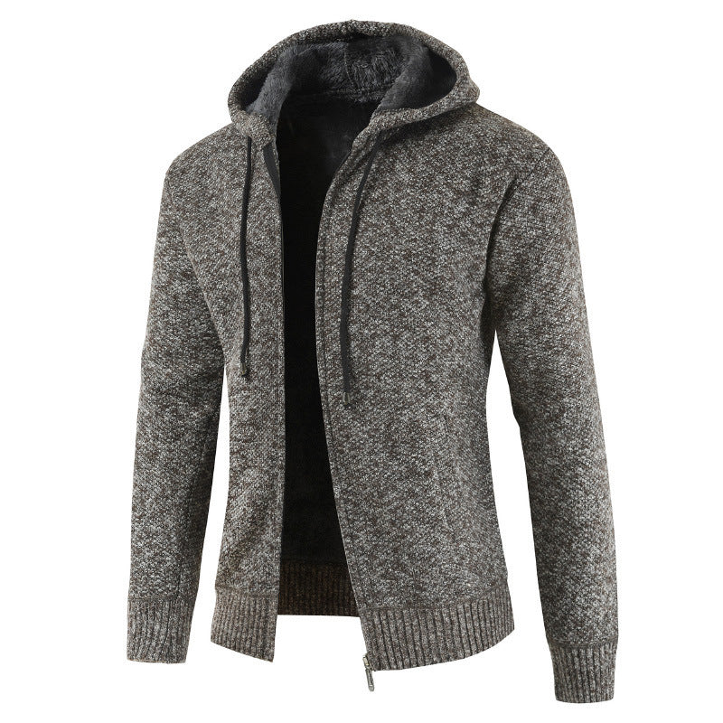 Herren moderne Strickjacke mit Kapuze und weichem Innenfutter ModeGeist