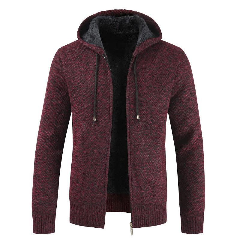 Herren moderne Strickjacke mit Kapuze und weichem Innenfutter ModeGeist