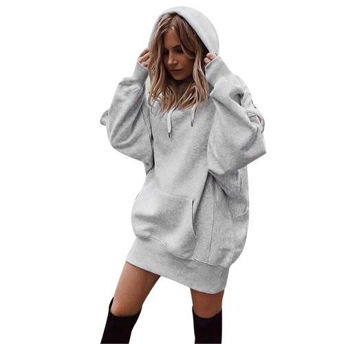 Damen Oversized Kapuzenkleid ModeGeist