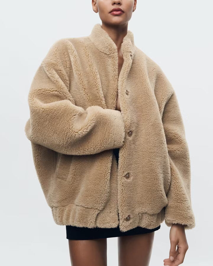 ModeGeist | Weiche Teddybär-Jacke für Damen