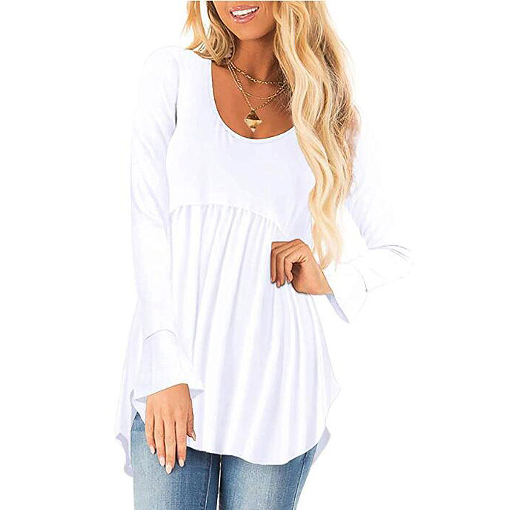 Damen weites Langarmshirt mit asymmetrischem Saum und lässigem Schnitt ModeGeist