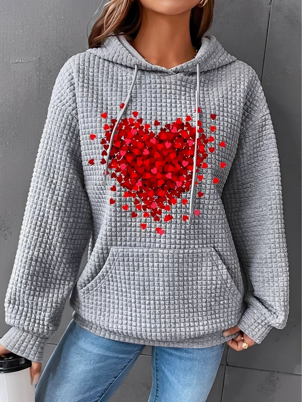 ModeGeist | Bedruckter, Warmer Kapuzensweatshirt für Frauen
