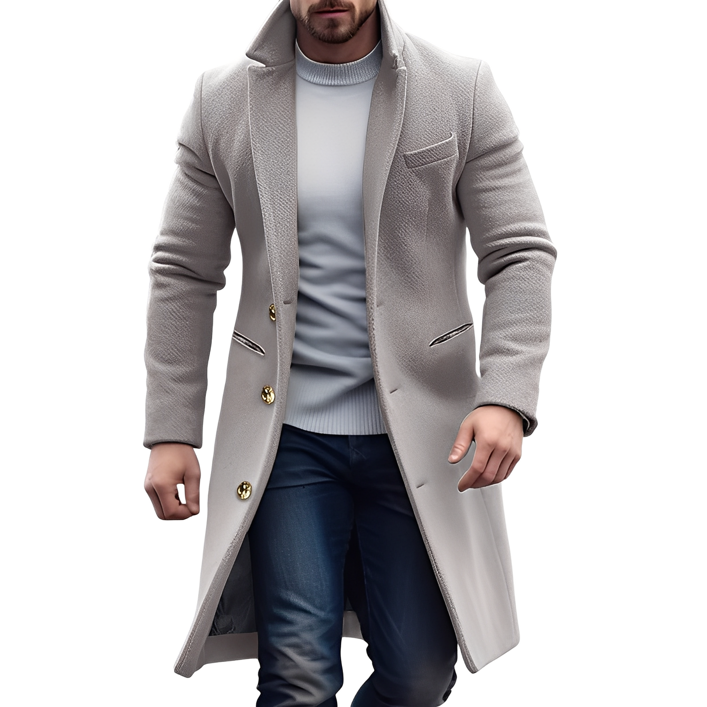 ModeGeist | Eleganter Wolltrenchcoat für Männer