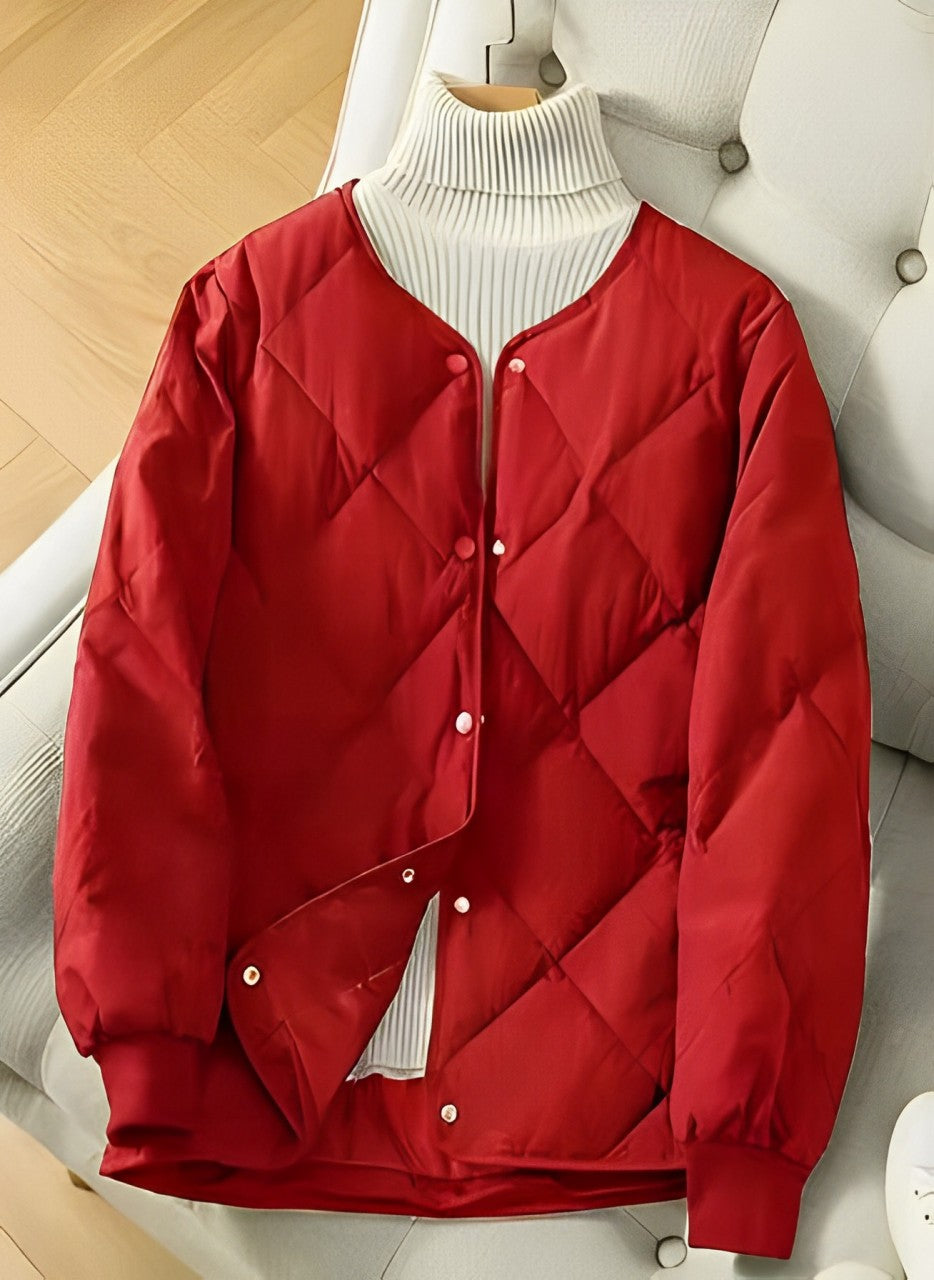 ModeGeist | Jacke - Gepolstertes Steppdesign - Lässige Passform - Knopfverschluss