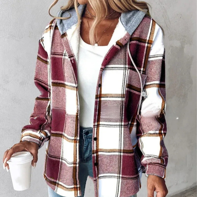 ModeGeist | Gestreifte Kapuzenstrickjacke