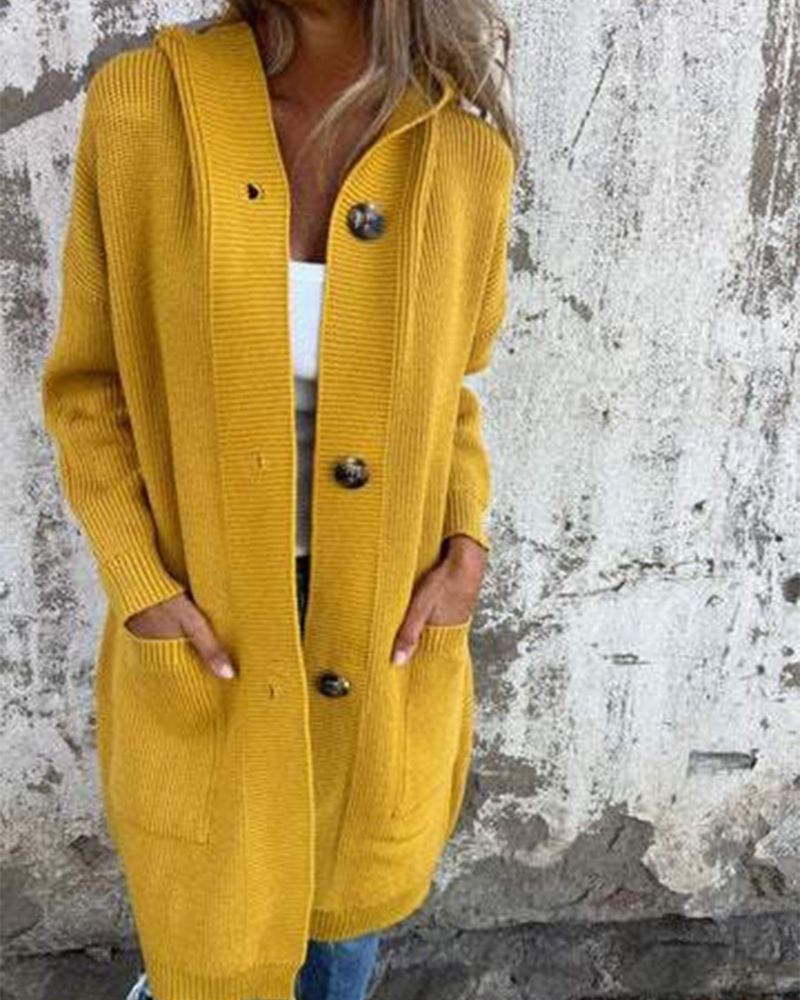 ModeGeist | Kapuzenstrickjacke mit Taschen