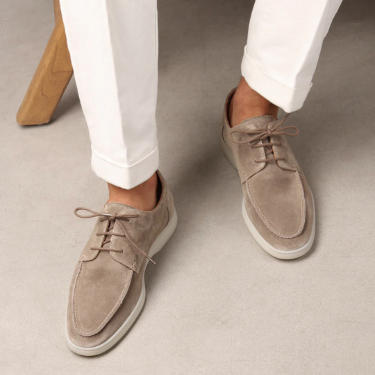 MODEGEIST Herren Wildlederschnürschuhe