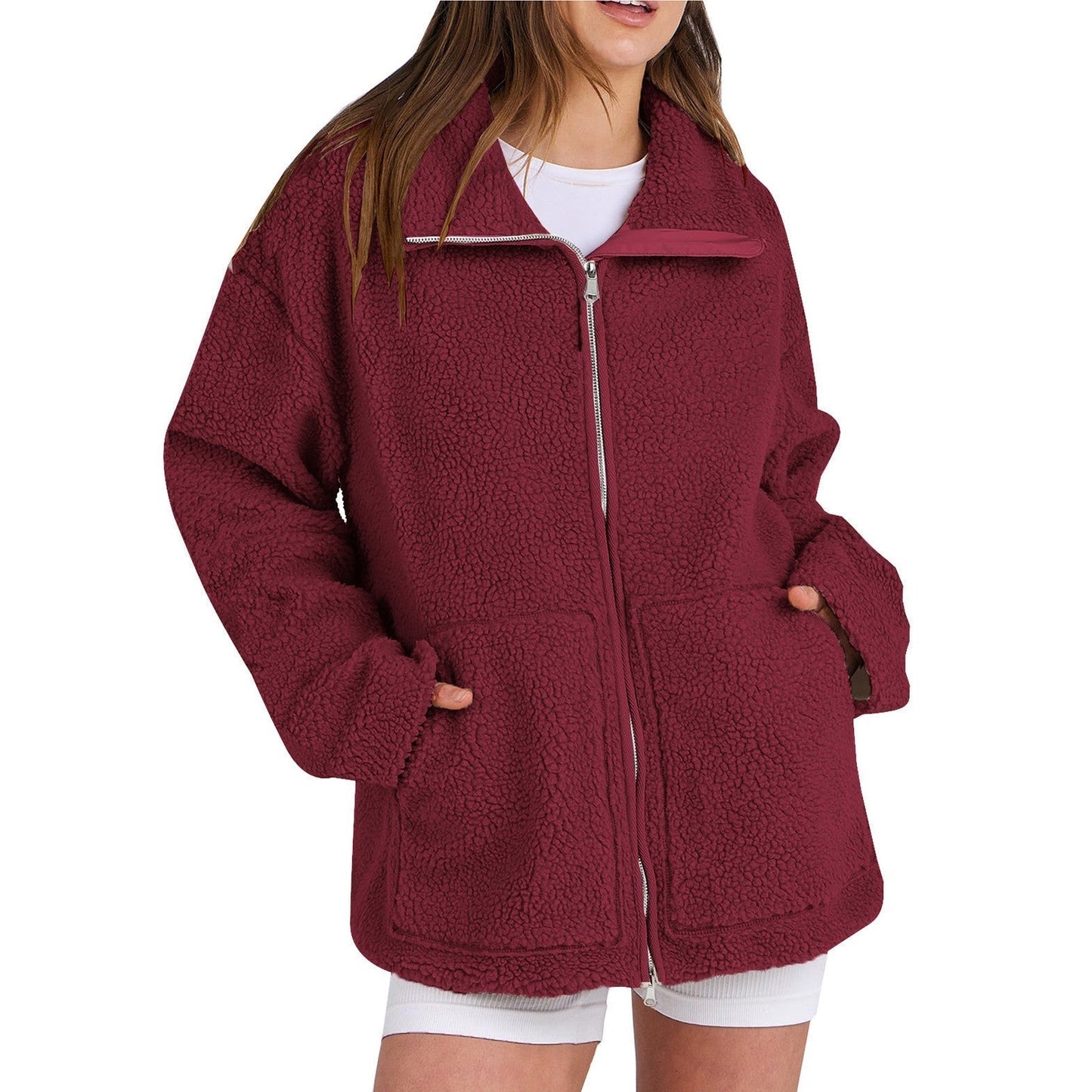 ModeGeist | Locker Wollmantel mit Rollkragen für Damen
