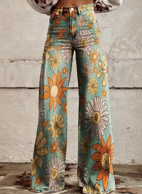 Weite Hose von Paola mit buntem Druck