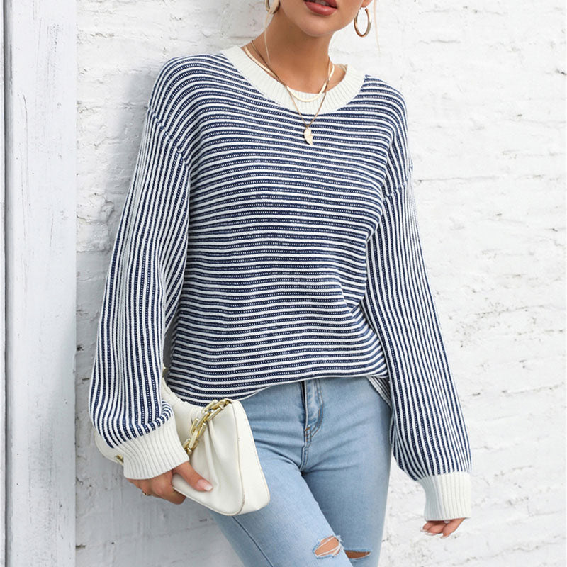 ModeGeist | Klassische Gestreifte Strickjacke Acryl Stylisch und Bequem