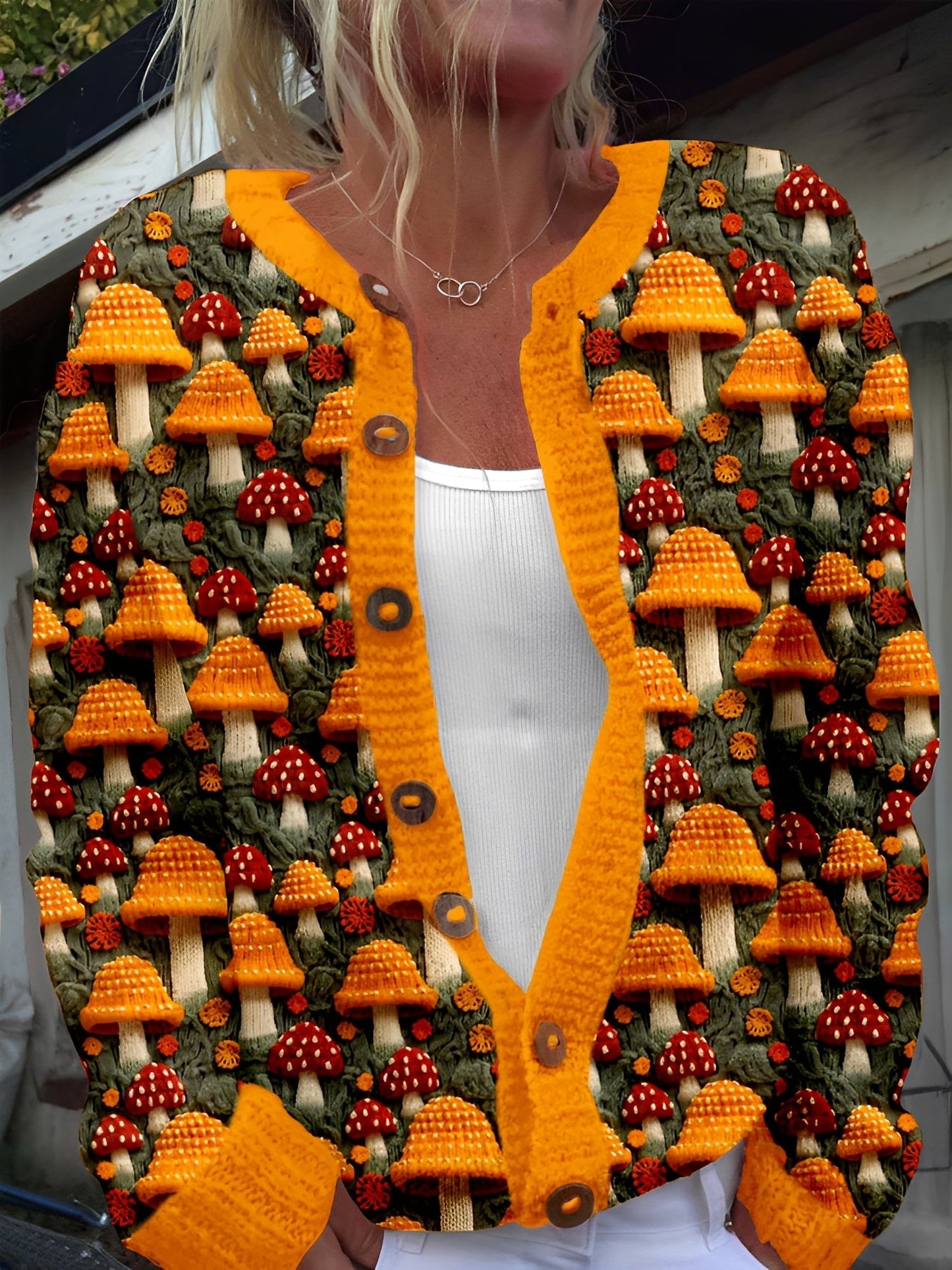 ModeGeist | Stilvolle Strickjacke mit Blumenmuster für Frauen