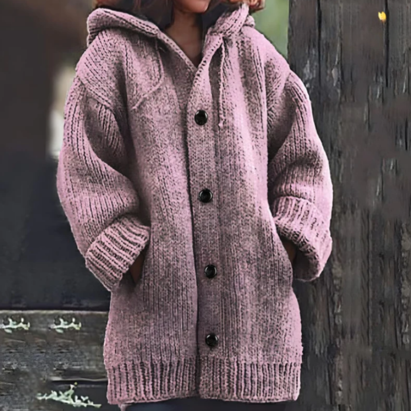 ModeGeist | Strickjacke - Oversized Passform - Dickes und Warmes Material - mit Kapuze