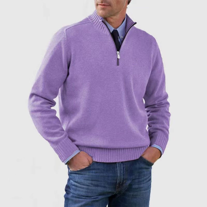 ModeGeist | Herrenpullover Mit Halbem Reißverschluss