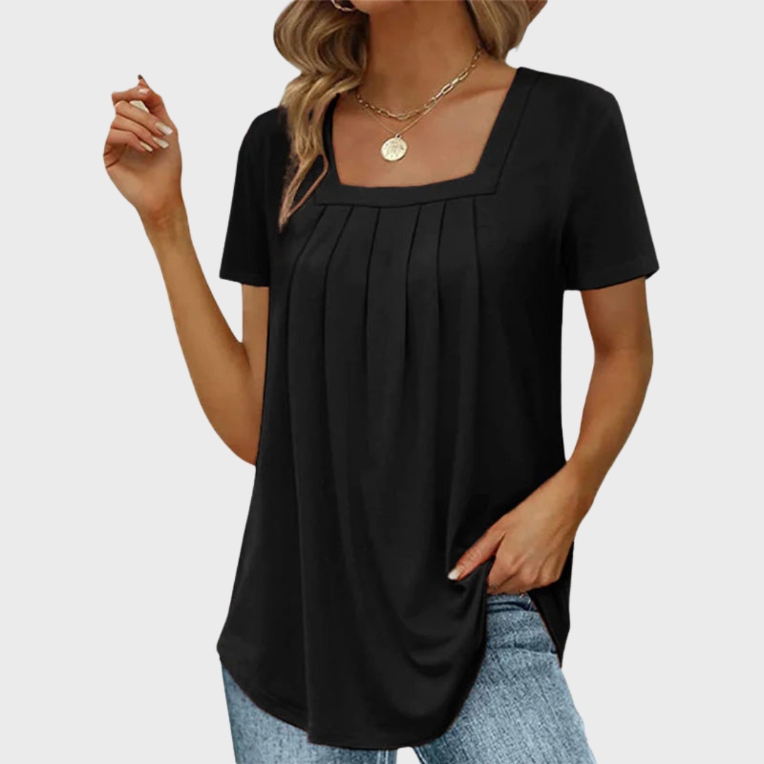 MODEGEIST Damen Sommerbluse leicht atmungsaktiv Kurzarm Bluse