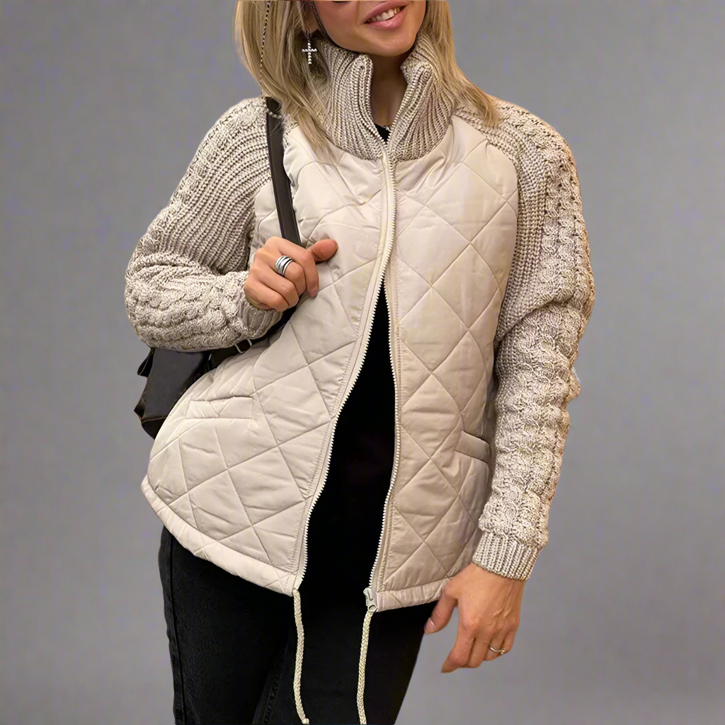 ModeGeist | Jacket mit Gestrickten Ärmeln für Den Herbst