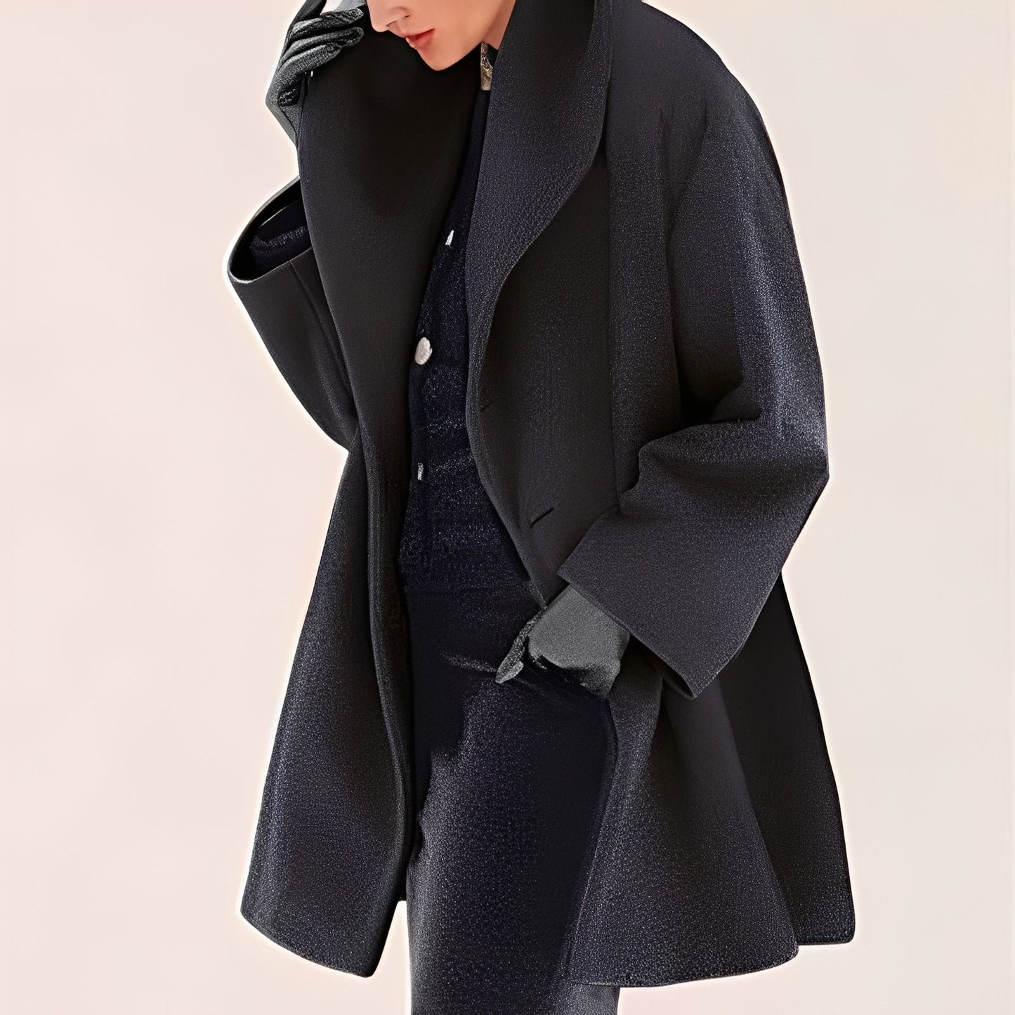 ModeGeist | Eleganter, Weit Geschnittener Wollmantel für Frauen