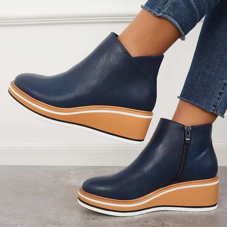MODEGEIST Damen Moderne Stiefel Blockabsatz Mittlere Höhe Elegant