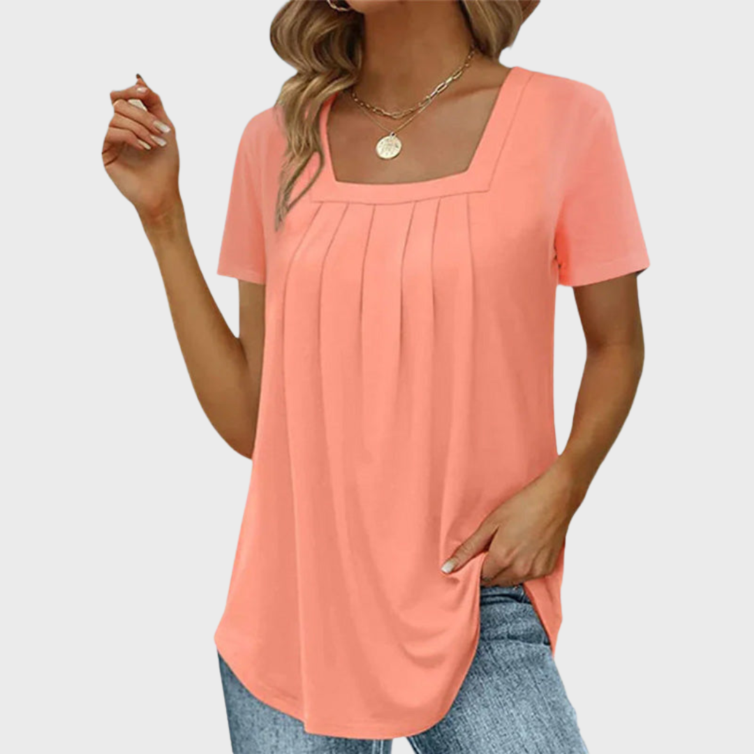 MODEGEIST Damen Sommerbluse leicht atmungsaktiv Kurzarm Bluse