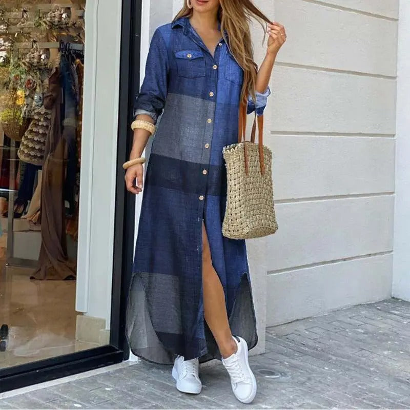 Dagmar® | Damen-Denimkleid mit Knöpfen
