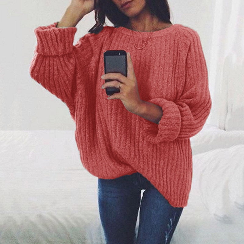 Damen Grobstrickpullover mit übergroßer Passform und strukturiertem Design ModeGeist