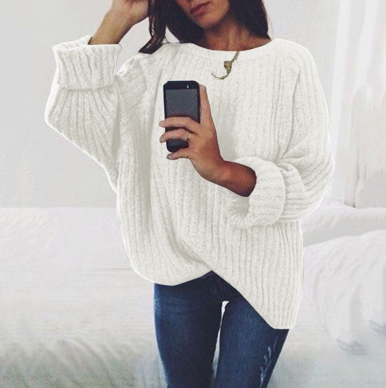 Damen Grobstrickpullover mit übergroßer Passform und strukturiertem Design ModeGeist