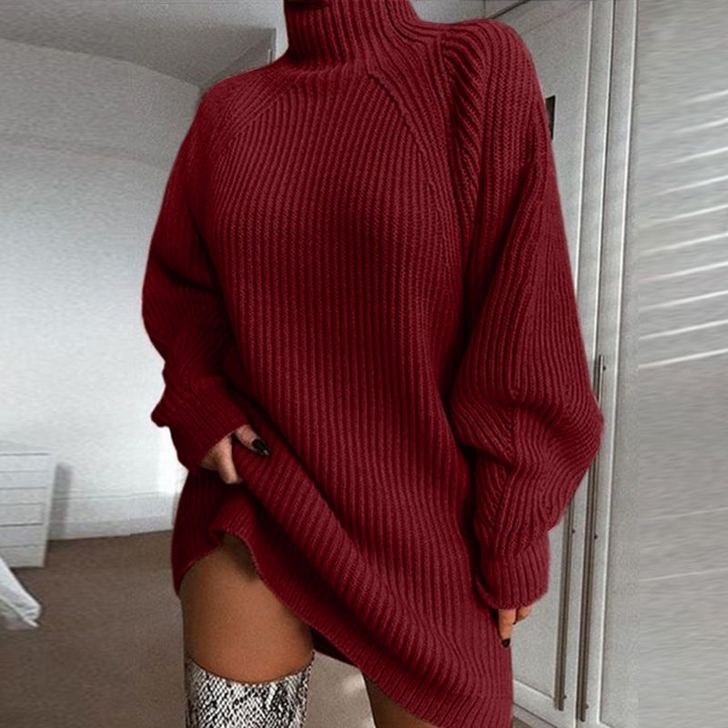 Damen Pullover mit hohem Kragen und Raglanärmeln ModeGeist