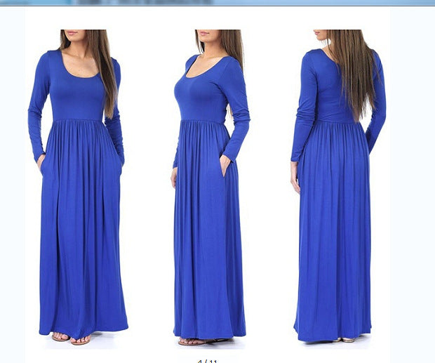 Damen Alltagstaugliches Maxikleid mit praktischen Taschen und fließendem Schnitt ModeGeist