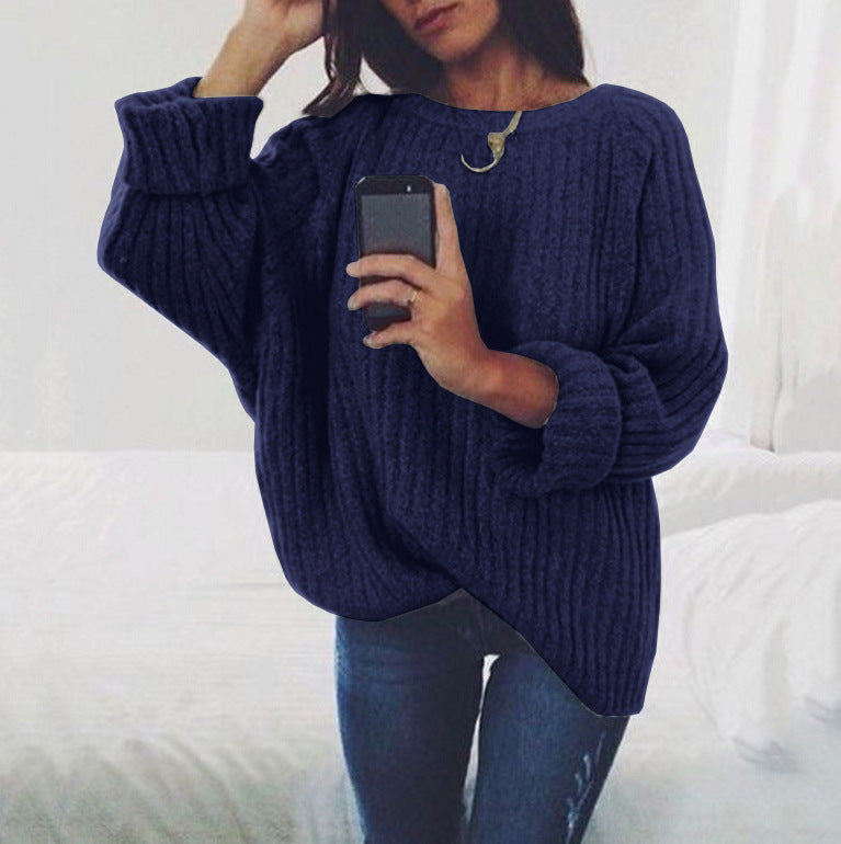 Damen Grobstrickpullover mit übergroßer Passform und strukturiertem Design ModeGeist