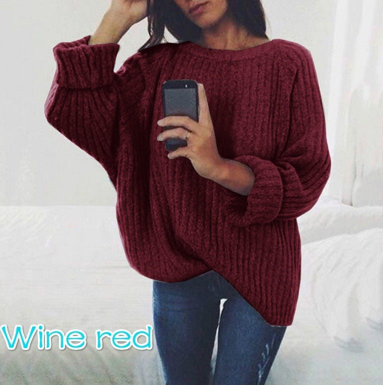 Damen Grobstrickpullover mit übergroßer Passform und strukturiertem Design ModeGeist