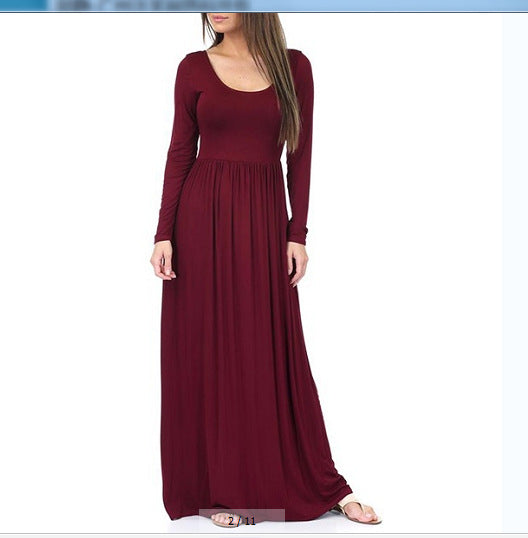Damen Alltagstaugliches Maxikleid mit praktischen Taschen und fließendem Schnitt ModeGeist